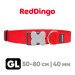 Ошейник для собак Red Dingo красный Plain 40 мм, 50-80 см | GL