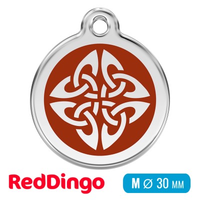 Адресник для собаки Red Dingo средний M коричневый с узором