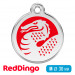 Адресник для собаки Red Dingo средний M красный с драконом