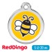 Адресник для собаки Red Dingo малый S желтый с пчелкой