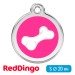 Адресник для собаки Red Dingo малый S ярко-розовый с косточкой