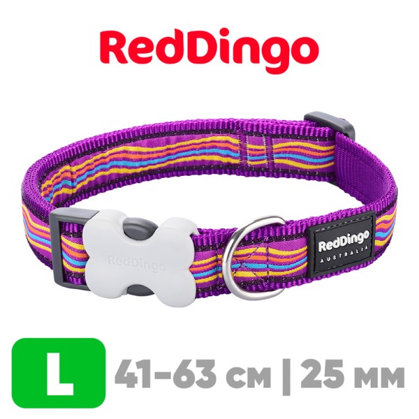 Ошейник для собак Red Dingo сиреневый Dreamstream 41-63 см, 25 мм | L