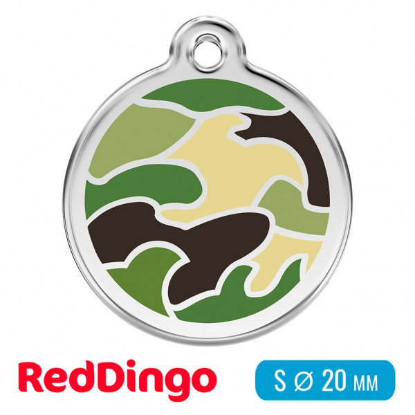 Адресник для собаки Red Dingo малый S зеленый камуфляж