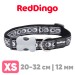 Ошейник для собак Red Dingo черный Cosmos 20-32см, 12мм | XS