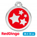 Адресник для собаки Red Dingo средний M красный со звездами